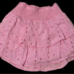 NWOT Abercrombie Kids Skirt - Pink Tiered Ruffle Eyelet